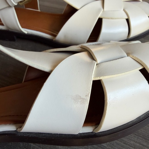 Zara White Women's Sandals with gold buckle, size 40, US 9.5-10 - Picture 4 of 8